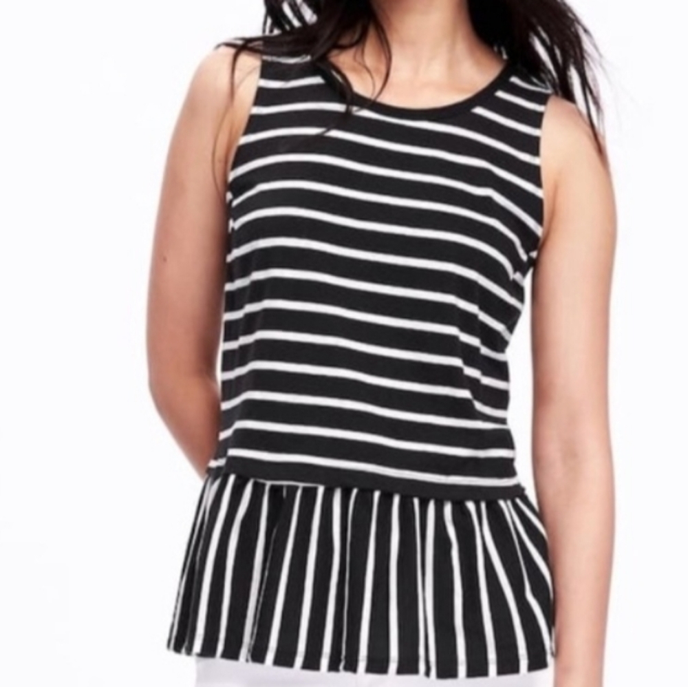 Old Navy Ruffle Peplum Stripe Top